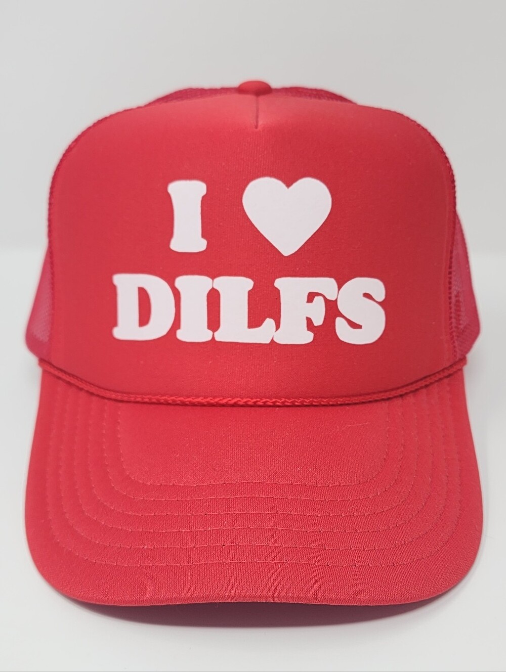 I ♥ DILFS Red Trucker Style Snapback Hat